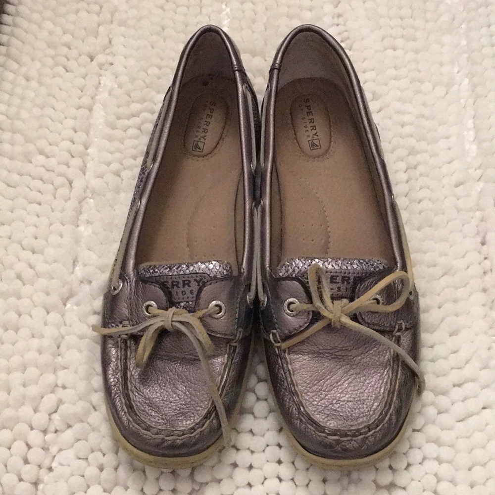 Silver sparkles Sperry’s. Only worn once